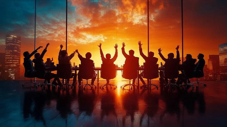 team celebrating success stockcake